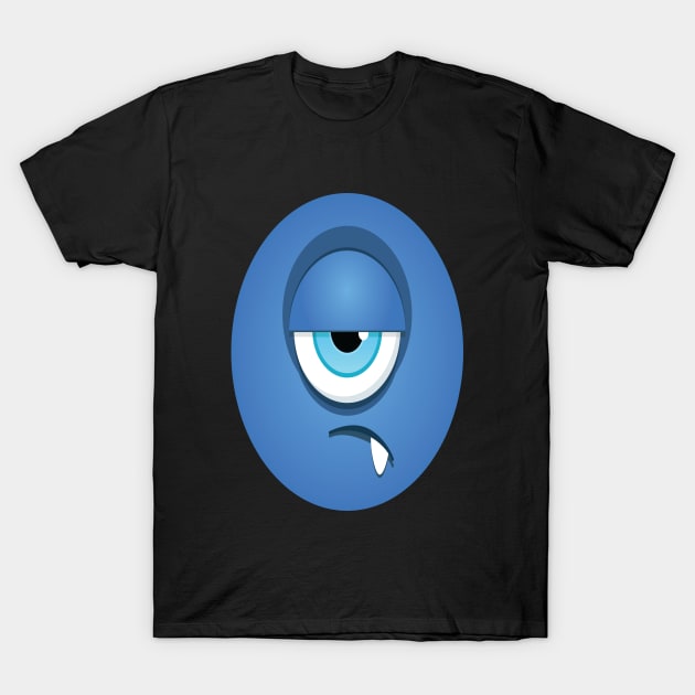 One Eyed Blue Monster Cute Monsters T-Shirt by ProjectX23Red